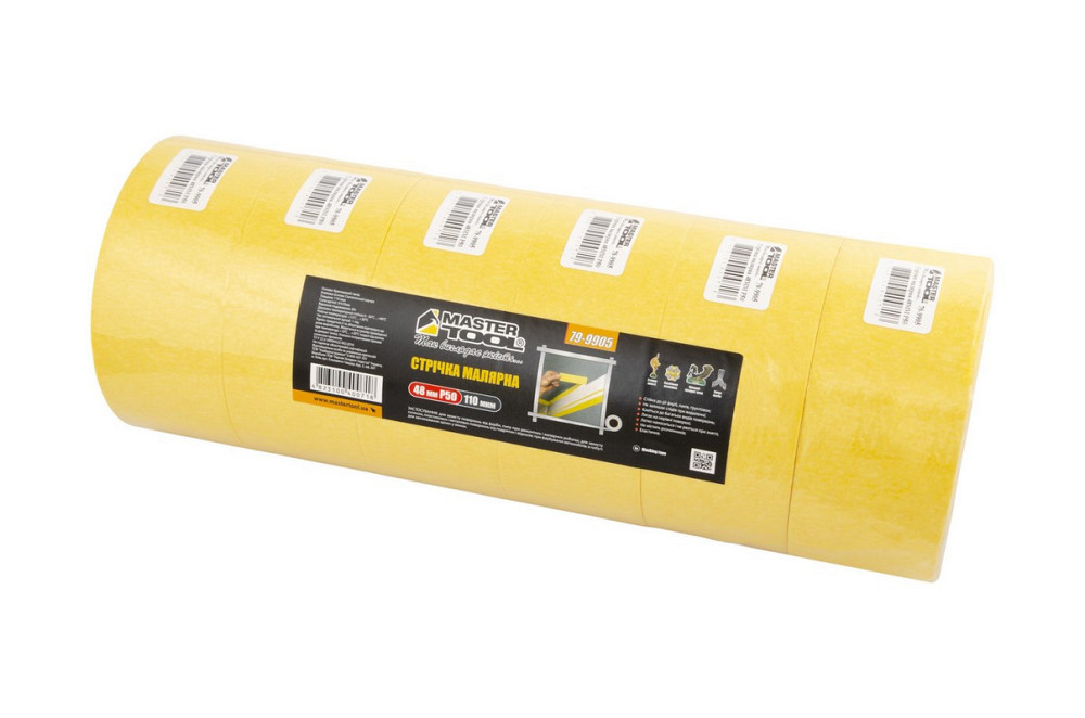 Лента малярная универсальная MASTERTOOL GripBond Easy 48 мм×25 м желтая 79-9905 Харків - зображення 3