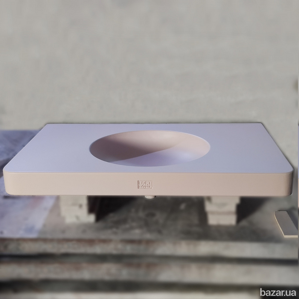 Розовый бетонный умывальник раковина чаша купить подвесной накладная из бетона заказать Одеса - зображення 2