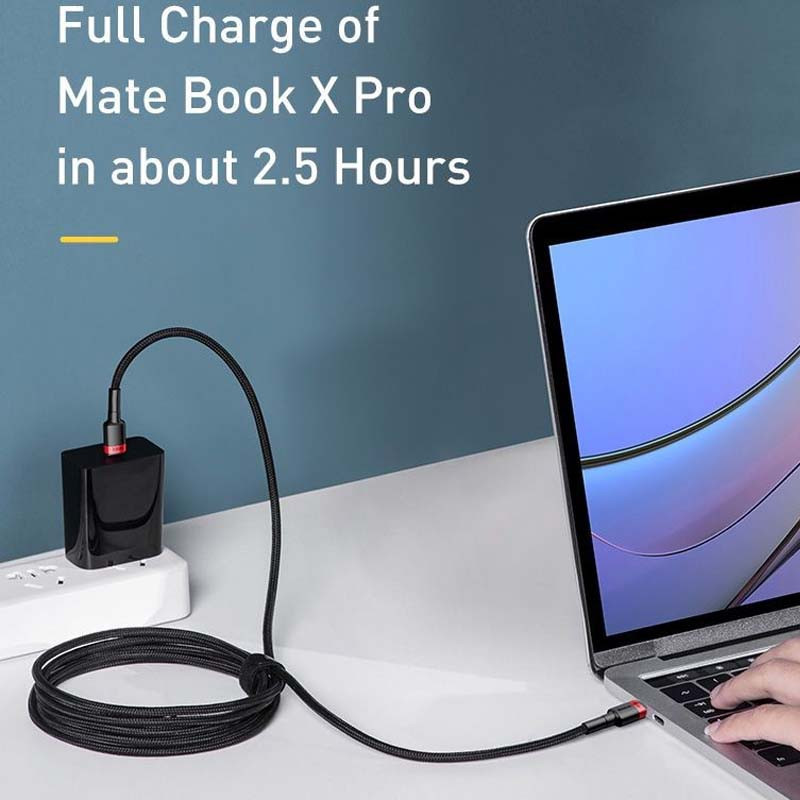 Дата кабель Baseus Cafule Type-C to Type-C PD2.0 100W (2m) (CATKLF-AL) Херсон - изображение 3