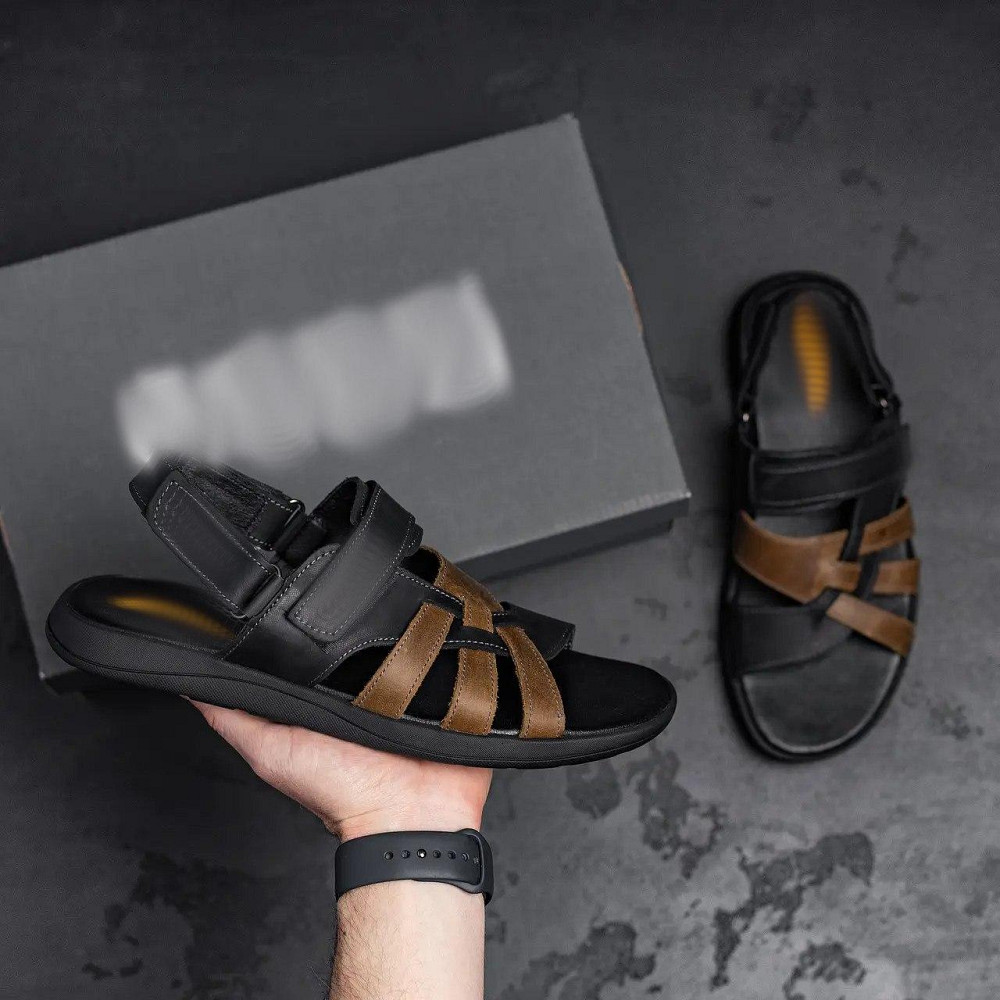 Мужские кожаные сандалии  Brown Київ - зображення 12