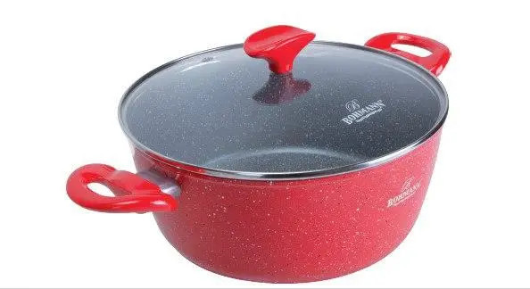 Каструля зі скляною кришкою Bohmann BH-7357-28 red 28 см 4.8 л Киев - изображение 1