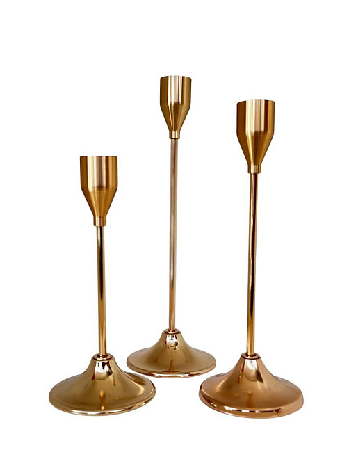 Набор подсвечников Leeseph Rose 3шт золото  MV016 Одеса - зображення 4