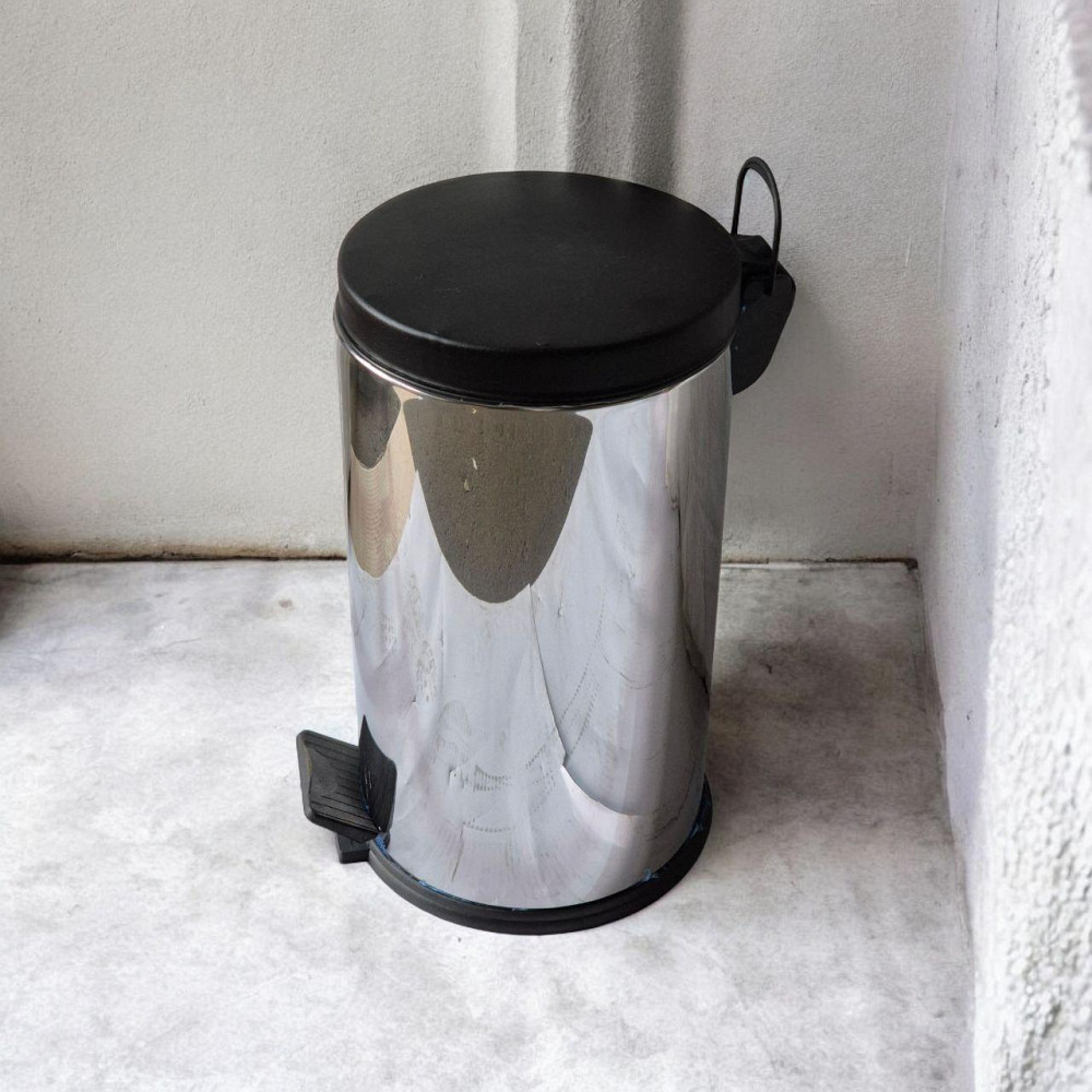 Урна из нержавеющей стали,5 л, глянец, пластиковая крышка 0102p Київ - зображення 3