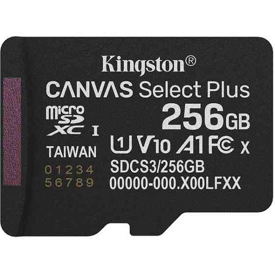 Карта пам'яті Kingston microSDXC 256GB Canvas Select Plus UHS-I R150MBs (SDCS3/256GBSP) (Код товару: Харьков