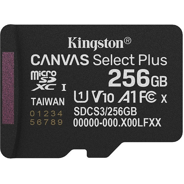 Карта пам'яті Kingston microSDXC 256GB Canvas Select Plus UHS-I R150MBs (SDCS3/256GBSP) (Код товару: Харьков - изображение 1