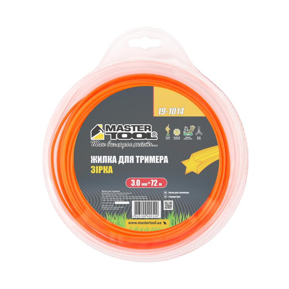 Леска для триммера MASTERTOOL ЗВЕЗДА 3,00 мм 72 м блистер 19-1014 Харків - зображення 2