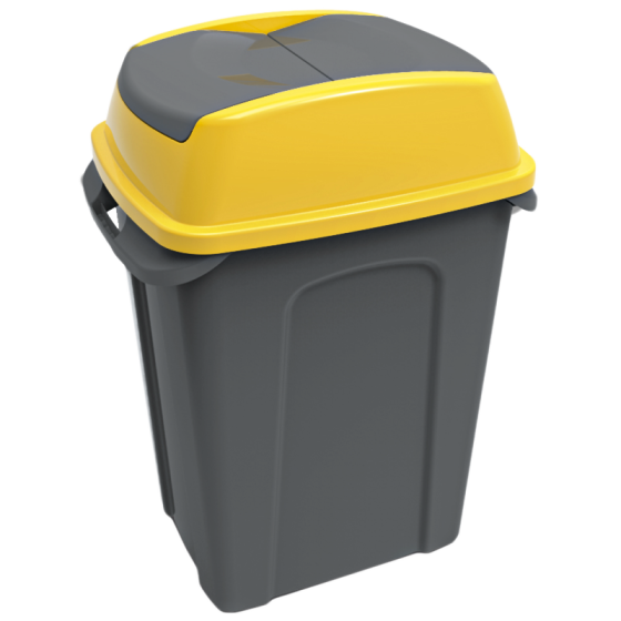 Бак для мусора Planet Hippo 25 л антрацитовый-желтый Київ
