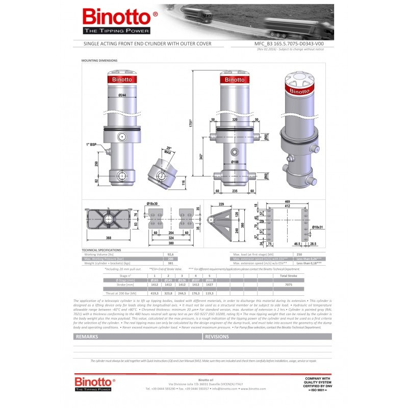 Гидроцилиндр на полуприцеп для самосвала (Binotto, Hyva, Edbro) Рівне - зображення 2