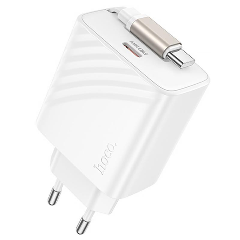 СЗУ Hoco N57 Full PD20W with retractable cable Type-C (2USB-C) Херсон - изображение 1