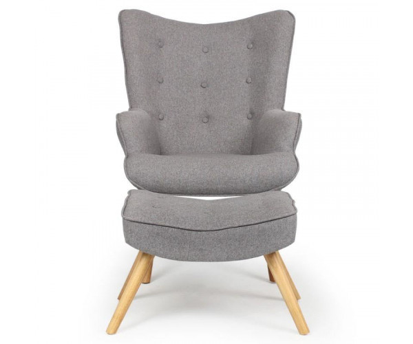 Крісло Флоріно з банкеткою сіра тканина Днепр - изображение 2