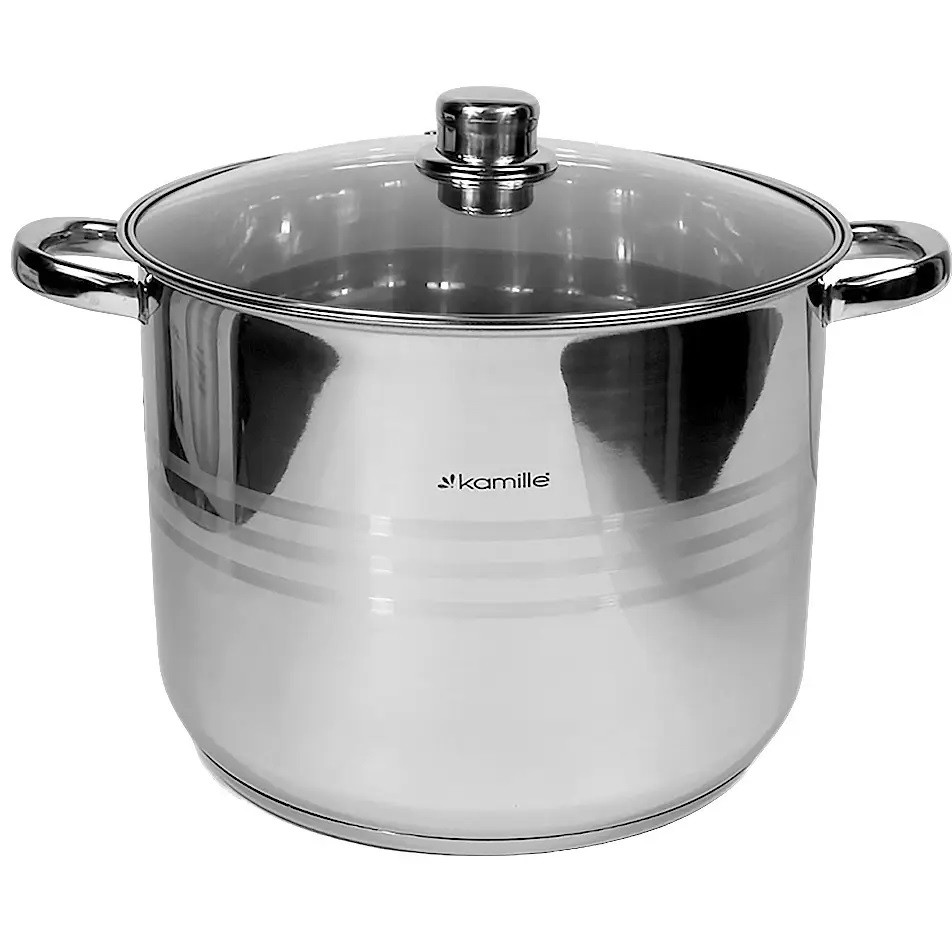 Каструля з кришкою Kamille KM-5405 13 л 28 см срібляста Київ - зображення 1