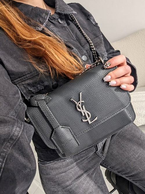 Стильна жіноча сумка крос боді AN114 Yves Saint-Laurent LUX чорна Одеса - зображення 6