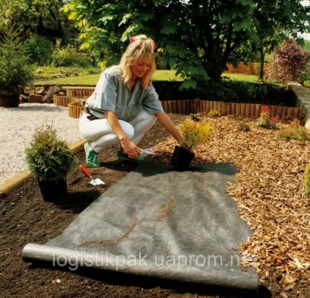 Геотекстиль  (130 г/м²) 1.2*50 черный геотекстиль садовый Харків - зображення 3