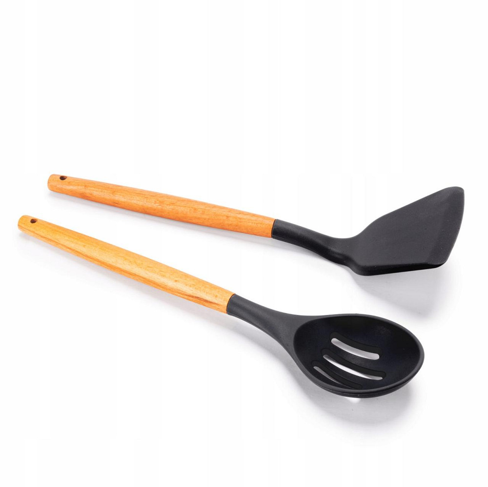 Набор силиконовых кухонных принадлежностей Kamille 8 предметов черный Одеса - зображення 9