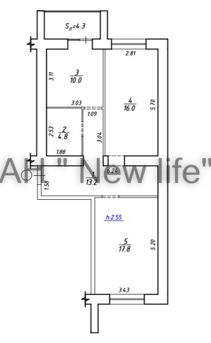 Нова 2-кімнатна квартира. 4-й поверх. Здана Новобудова. Сумы - изображение 6