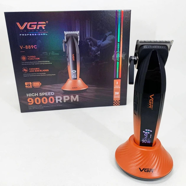 Машинка для стрижки аккумуляторная VGR V-889C оранжевая Киев - изображение 3