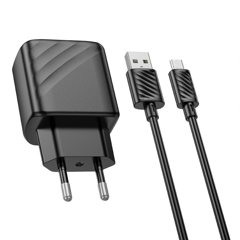 СЗУ Hoco CS21A Rich QC3.0 18W (1USB-A) + кабель USB to MicroUSB Херсон - изображение 5