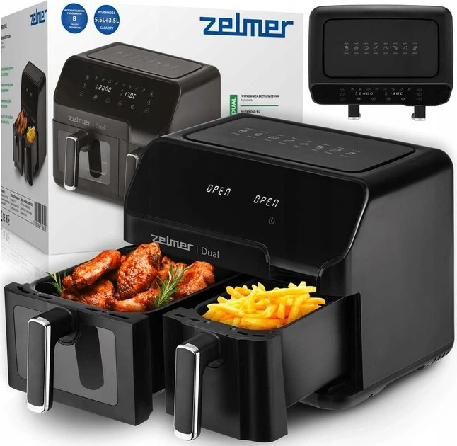 Мультипечь ZELMER ZAF 9000 Dual 2700 Вт черная Киев - изображение 3