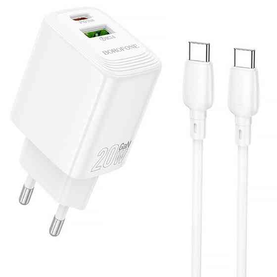 СЗУ Borofone BN27 Fuente PD20W+QC3.0 (1USB-A/1C) + кабель Type-C to Type-C Херсон