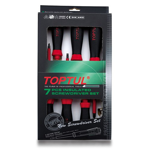 Набор отверток изолированных TOPTUL (1000V) 7ед. GAAE0704 Харьков - изображение 1