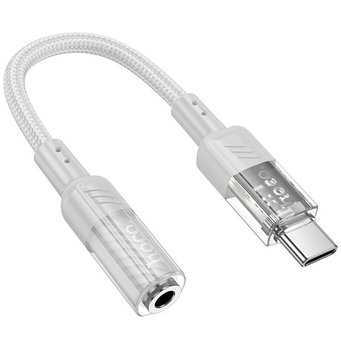 Переходник Aux Hoco LS37 Spirit transparent external sound card Type-C to 3.5mm Херсон - изображение 2
