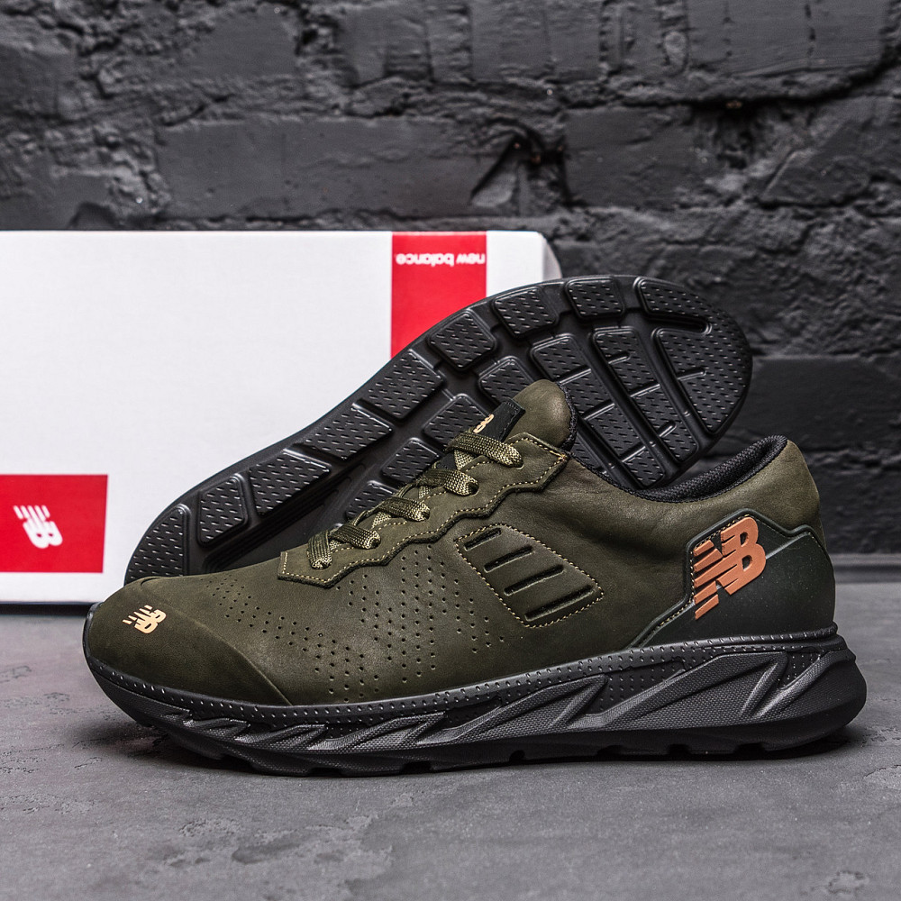 Мужские кожаные кроссовки NB Clasic Green Киев - изображение 12