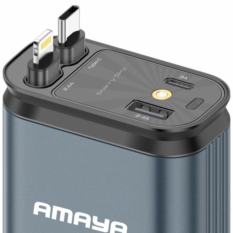 АЗУ Amaya ACC-CL11 PD57.5W+QC3.0 (1USB-A/1C) with retractable cable Type-C + Lightning Херсон - изображение 2