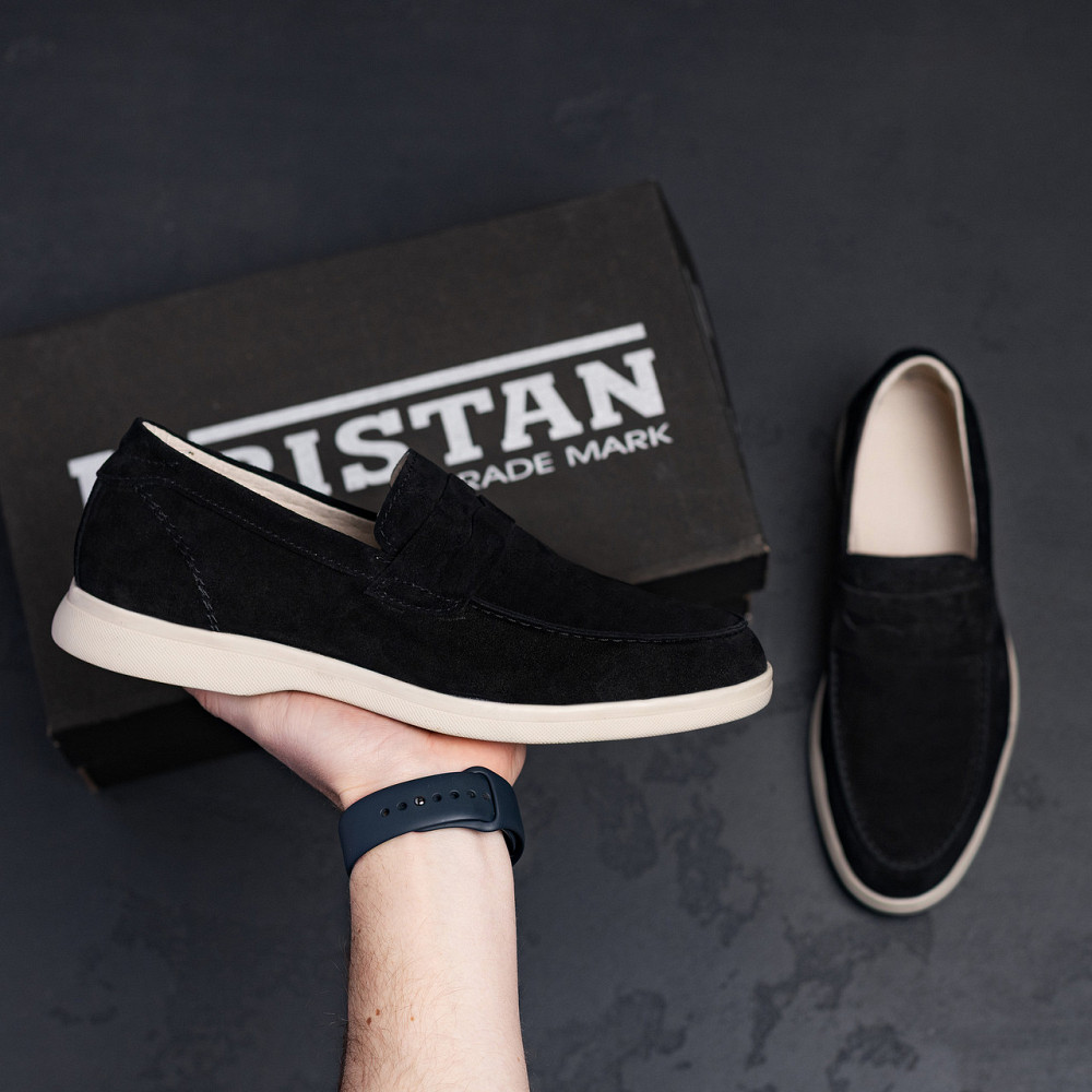 Мужские кожаные лоферы Black Київ - зображення 8