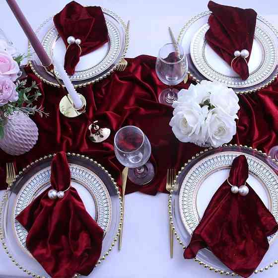 Салфетки бархатные Leeseph 45х45см бордо 6 штук Одесса
