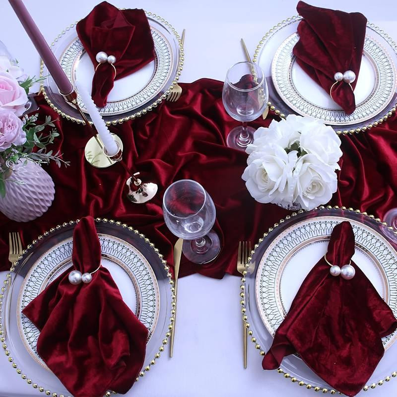 Салфетки бархатные Leeseph 45х45см бордо 6 штук Одесса - изображение 5