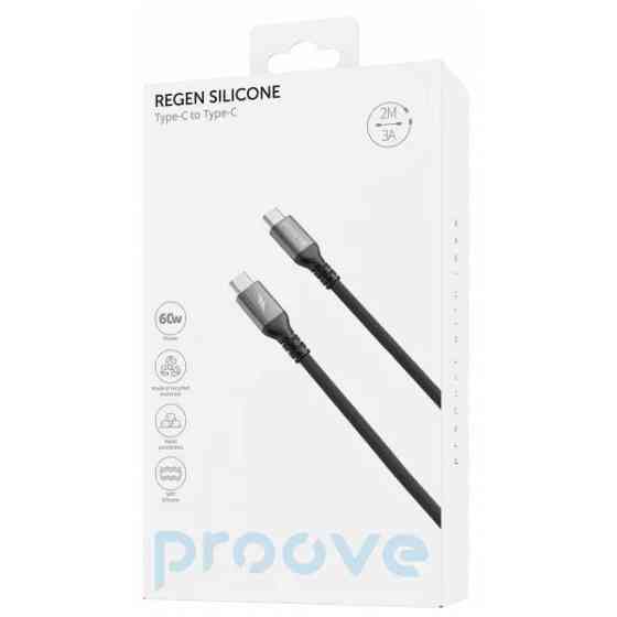 Кабель Proove ReGen Silicone Type-C to Type-C 60W 2m Black (CCRS60002221) Харків