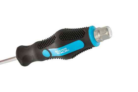 Отвёртка ударная крестовая магнитная MASTERTOOL EXTERNAL HEX PH2х100 мм ручка с TPR покрытием 49-621 Харків
