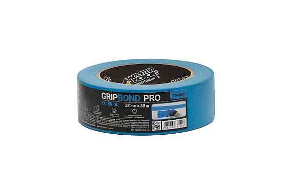 Лента малярная для фасадных работ MASTERTOOL GripBond Pro Exterior 38 мм×50 м синяя 79-9895 Харків