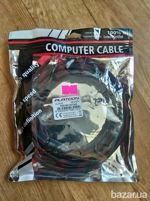 Шнур HDMI на HDMI(Platoon) 2,7м v1.4 1080p.(на деталі) Львів - зображення 1