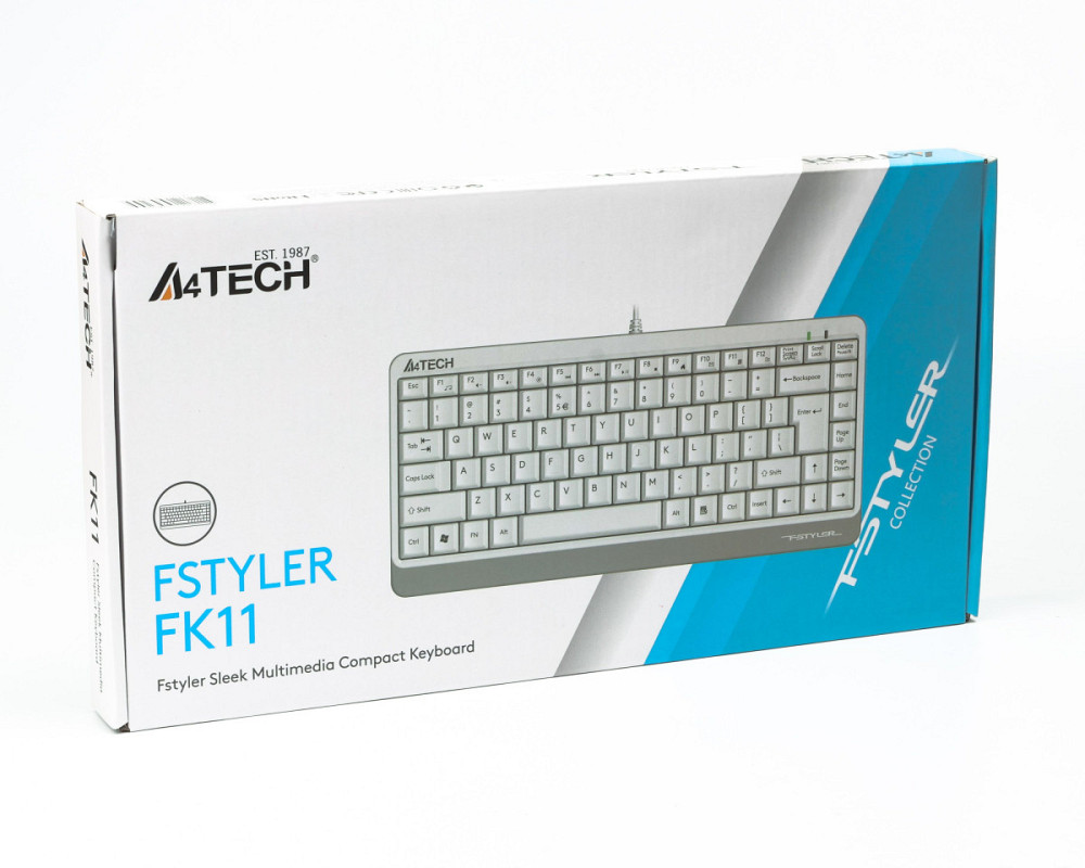 Клавиатура компьютерная проводная A4Tech Fstyler Compact Size FK11 USB (White) белая Київ - зображення 4