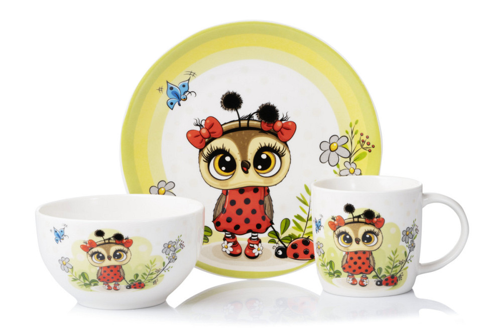 Набір дитячого посуду Ardesto Lucky owl AR-3454-LS 3 предмети Київ - зображення 1