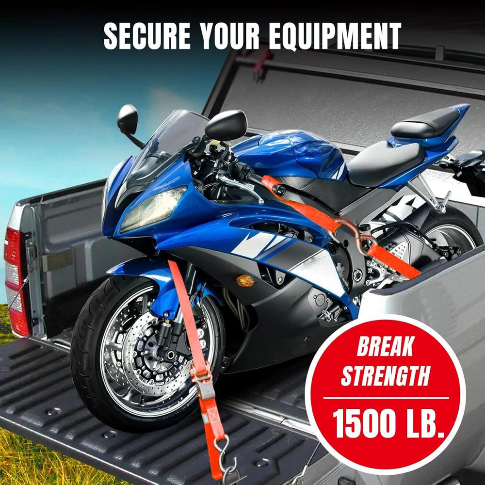 Набор стяжных ремней с храповым механизмом, S-крюками и защитными петлями (Soft Loops) 4 шт., 680 кг Харьков - изображение 6