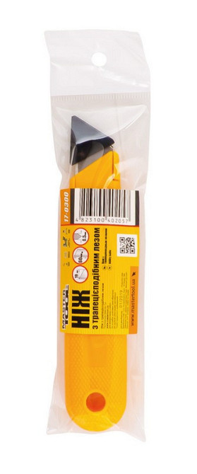 Нож строительный MASTERTOOL трапеция пластиковый корпус 17-0300 Харків - зображення 2