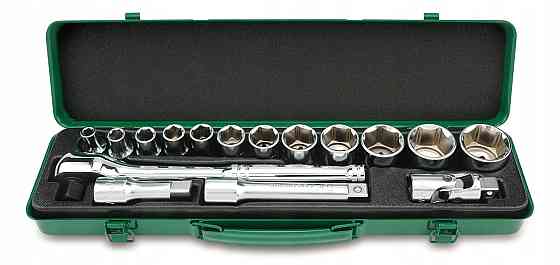 Набор головок с трещоткой TOPTUL 1/2" 16 ед. (6-гр.) GCAD1601 Харків