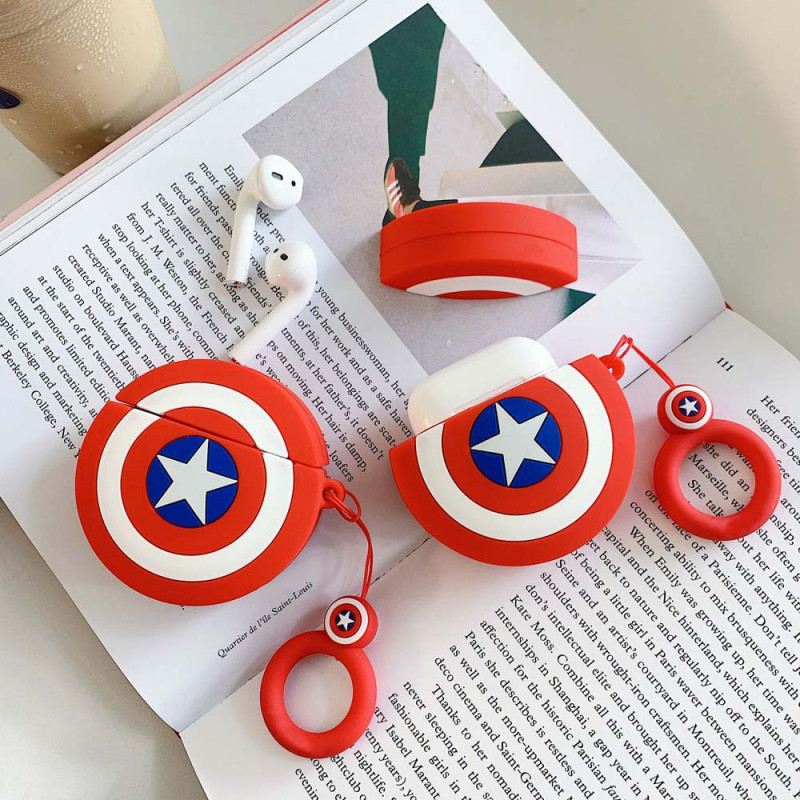 Силиконовый футляр Marvel & DC series для наушников AirPods 1/2 + кольцо Херсон - изображение 3