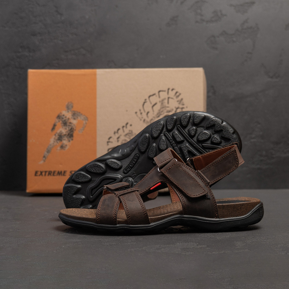 Мужские кожаные сандалии Antec Brown Киев - изображение 9