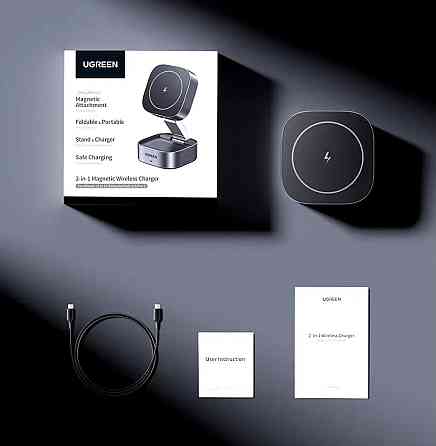 Зарядний пристрій UGREEN 2-in-1 MagSafe Magnetic Wireless Charger для iPhone Днепр