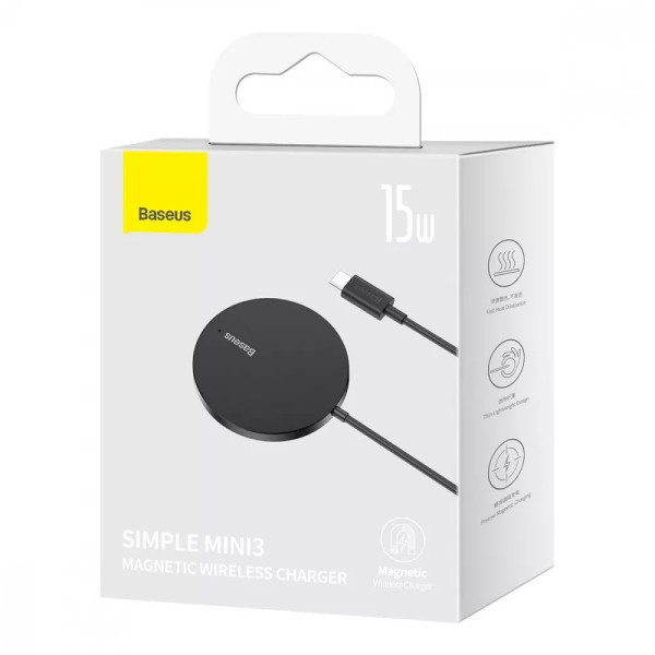 БЗП Baseus Simple Mini3 Magnetic Wireless Charger 15W Black (CCJJ040001) Харьков - изображение 2