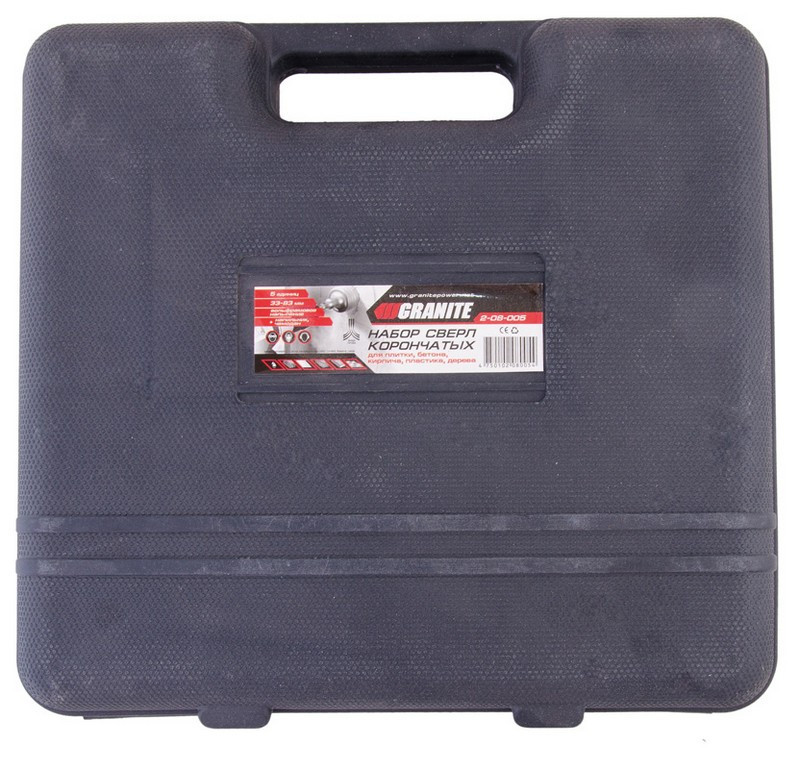 Набор корончатых сверл для плитки GRANITE 5 шт 33-83 мм вольфрамовое напыление напильник кейс 2-08-0 Харьков - изображение 2