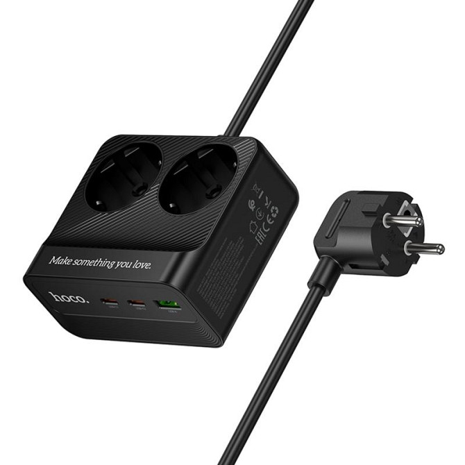 Удлинитель Hoco AC27 Descanso (PD30W/2C/1A/2xSocket) (2m) Херсон - зображення 3