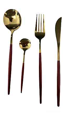 Набор столовых приборов бордовый на 6 персон Київ