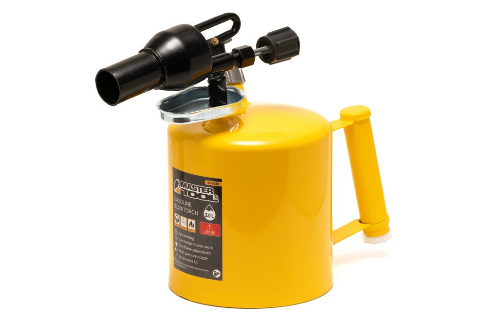 Лампа паяльная бензиновая MASTERTOOL 2.0 л 1100°С 32 мм 1200 г/час 0.25 МПа 44-5220 Харків - зображення 1