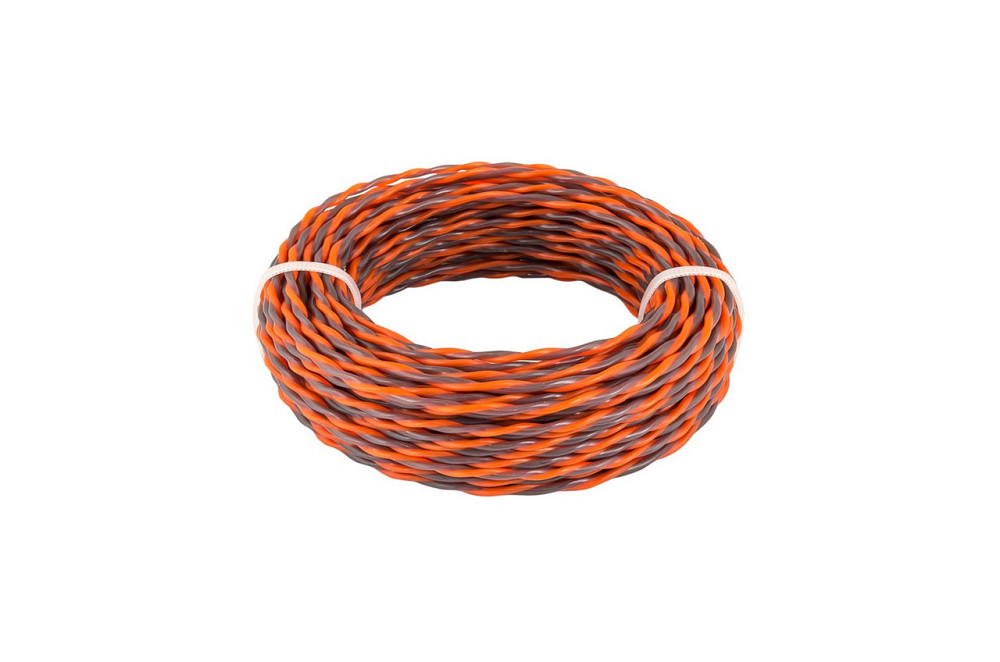 Леска для триммера бесшумная MASTERTOOL SPIRAL 2.70 мм 15 м двухцветная 19-1627 Харків - зображення 1