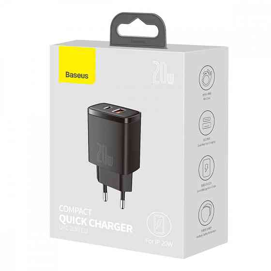 СЗУ Baseus Compact Quick Charger 20W QC+PD (1USB-A/1C) (CCXJ-B) Херсон