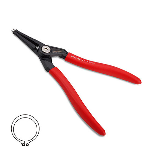 Щипцы для стопорных колец круглогубцы 9" (разжим прямые) усиленные TOPTUL DCBB1309 Харків - зображення 1